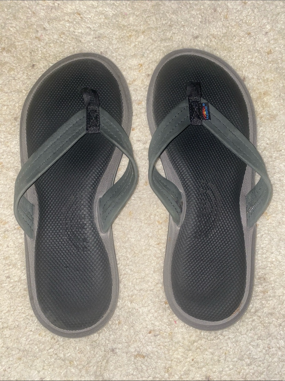 Black Flip Flop Rainbow Sandals